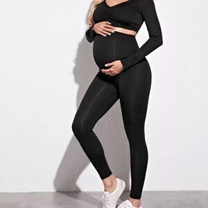 2pc Maternity Black Leggings